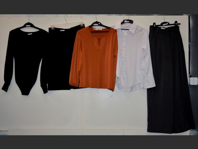 WOOLWORTHS & OTHERS: BLOUSES, SKIRT, PANTS & A BODYSUIT [Various sizes]