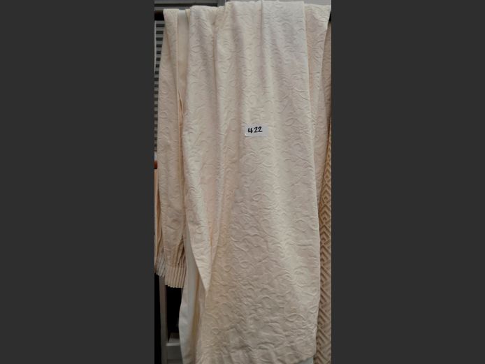 PAIR CREAM LINED CURTAINS