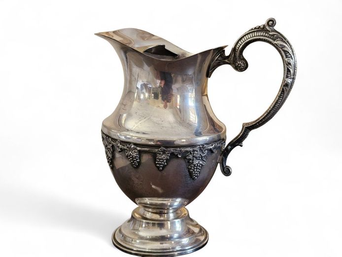 Antique Silverplated Grapevine Pitcher