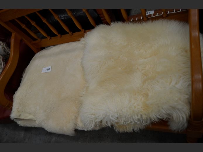LOT OF 4: FAUX SHEEPSKIN MATS
