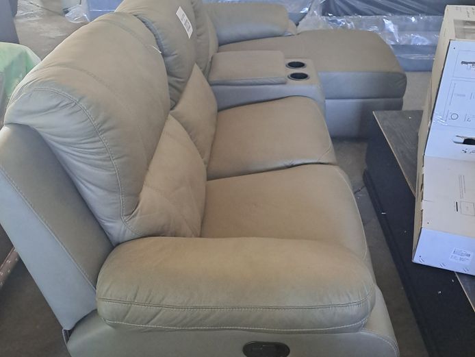 BEIGE LYLA 3SEATER RECLINER LOUNGE SUITE 