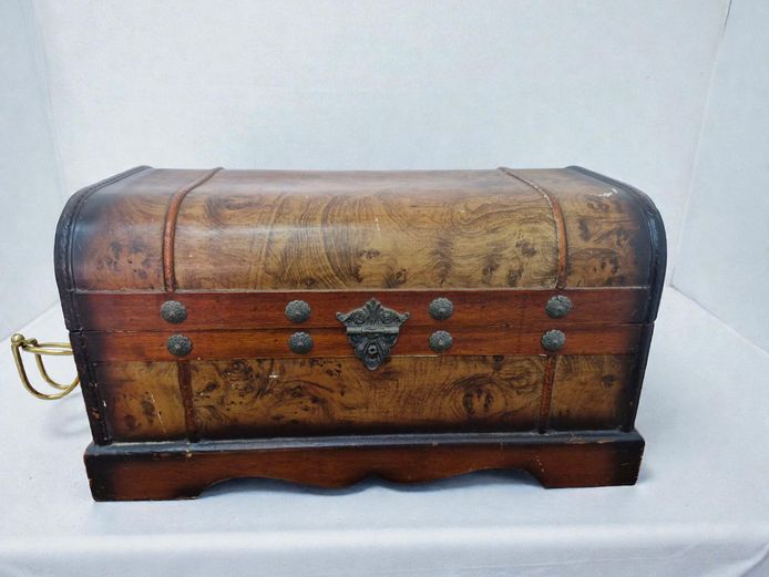 Large Vintage Wooden Treasure Chest