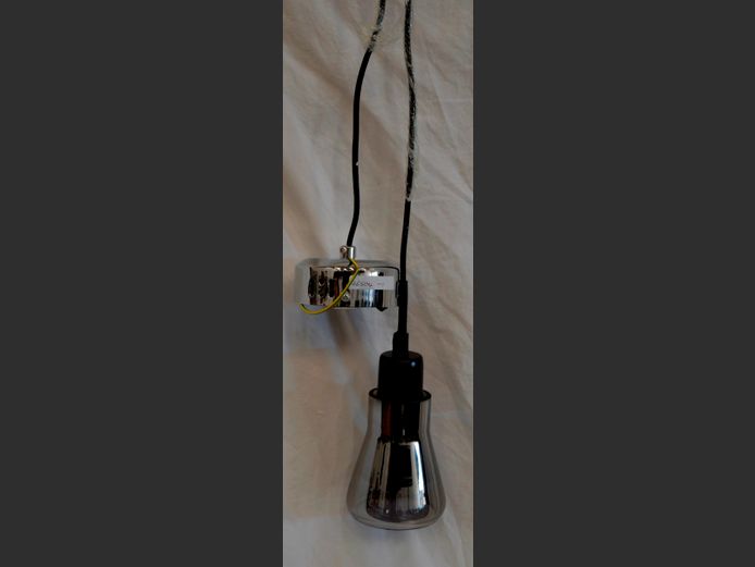 BLACK GLASS HANGING CEILING LIGHT, 12cm High