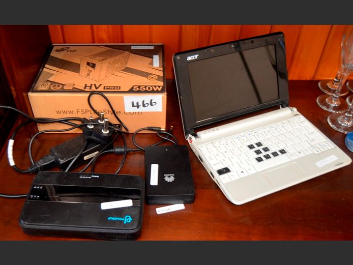 ACER MINI LAPTOP, POWER BANKS & PC POWER SUPPLY [Untested, some keys missing]
