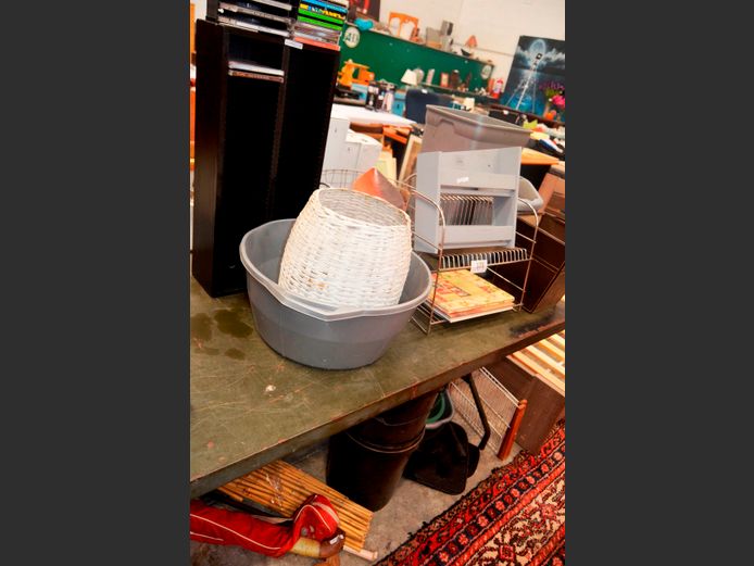 WIRE BASKET, PLATTER, CD RACK, etc