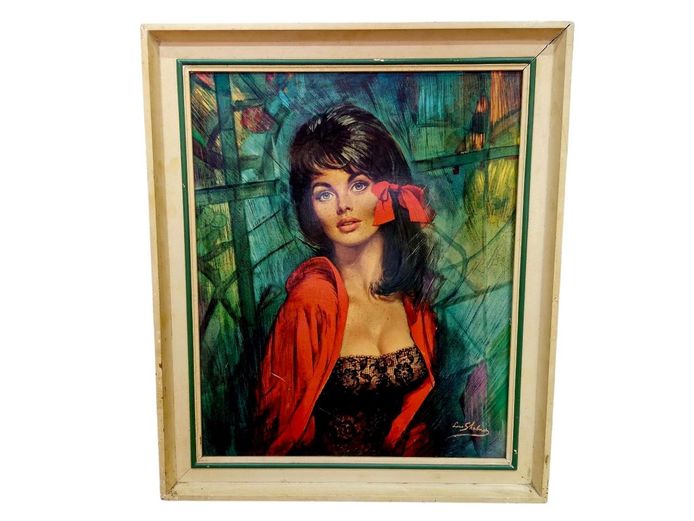 Mid-Century Framed Print "Melanie" by Louis Shabner
