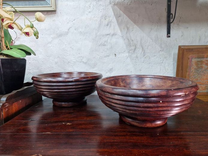 Pair of Large Ceramic Fruit Bowls