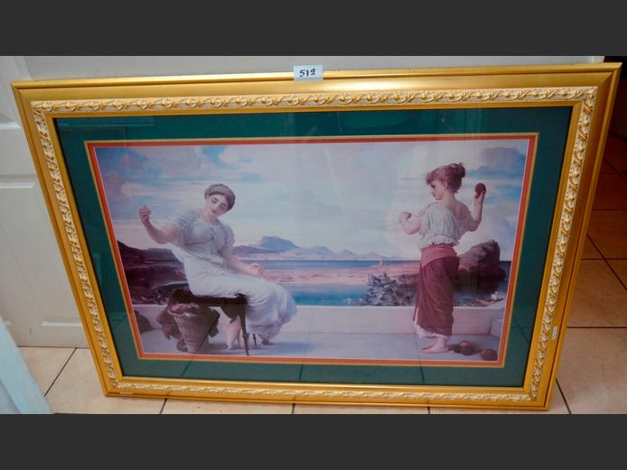 GILT FRAMED PRINT OF MOTHER & CHILD, 111 x 68cm