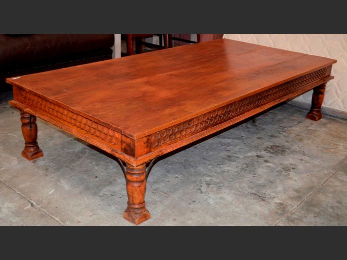 INDONESIAN TEAK COFFEE TABLE, 200 x 100 x 45.5cm