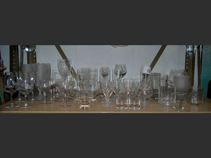 ASSORTED DRINKING GLASSES: WINE, SHERRY, CHAMPAGNE, etc