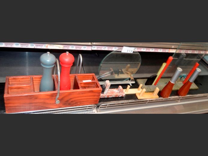 FUNKY PHOTO FRAMES, WOODEN SAUCE CADDY, SALT & PEPPER GRINDERS, etc