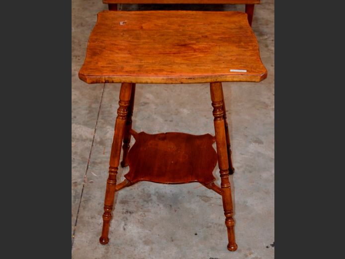 MAHOGANY OCCASIONAL TABLE WITH BOTTOM SHELF, 54 x 54 x 71cm