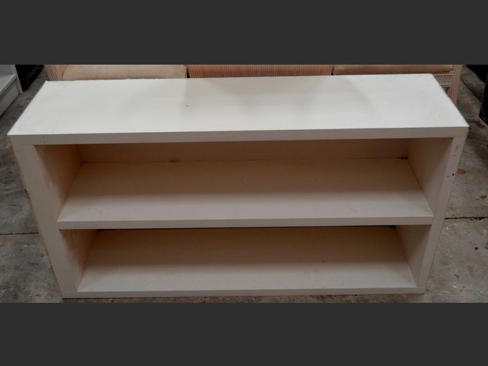 WHITE 2-TIER WALL MOUNT SHELF, 113 x 30 x 60cm [Needs attention]