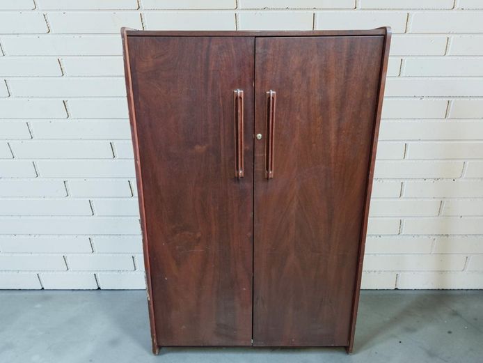Vintage Mid-Century Sapele Mahogany Two-Door Cabinet