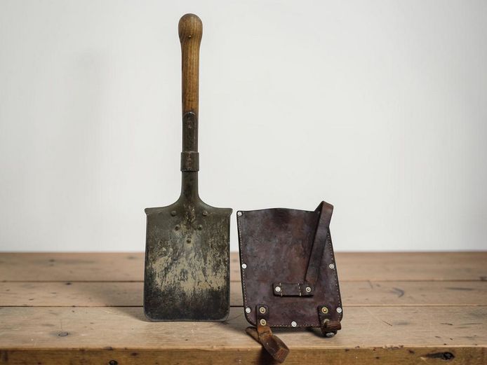 1939 Authentic Swiss Military Entrenching Tool with Leather Carrier