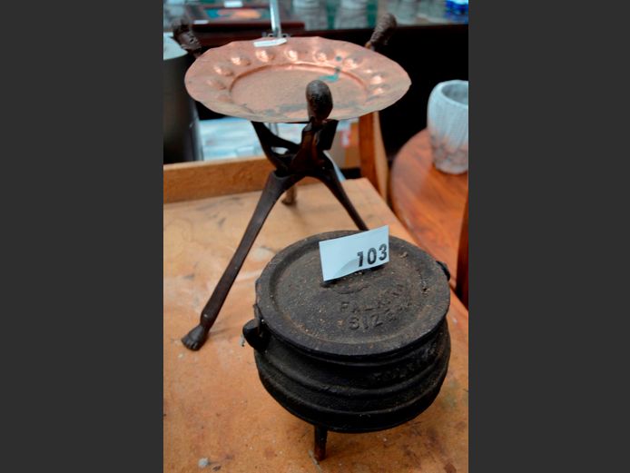 FALKIRK ¾ POTJIE POT & AN AFRICAN SIDE TABLE