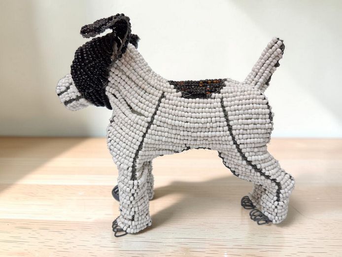 South African Handcrafted Beaded Wire Jack Russell Terrier