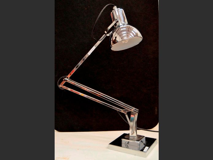 CHROME ADJUSTABLE DESK LAMP, 90cm Extended