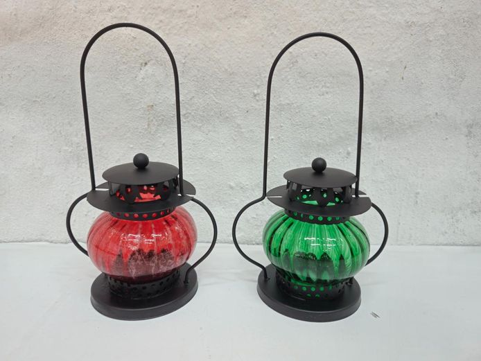 Decorative Colored Glass Candle Lanterns