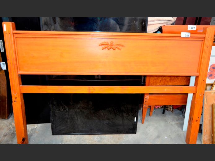 STAINED PINE DOUBLE HEADBOARD