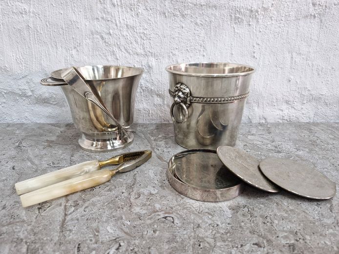 Vintage Ice-Buckets, Coasters & Nutcracker