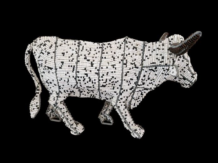 Beaded Wire Crafted Nguni Cow