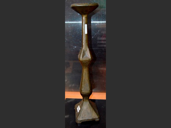 BRASS ASHTRAY STAND, 66cm High
