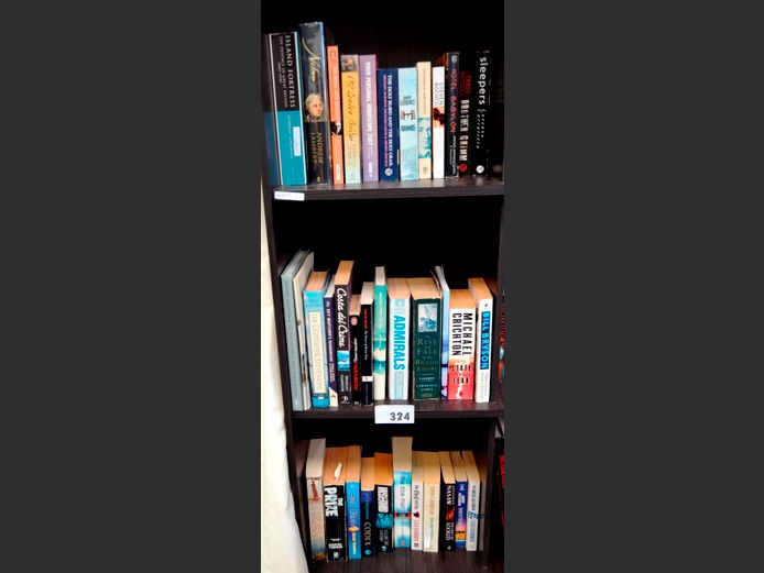 LOT ON 3 SHELVES: PAPERBACK NOVELS