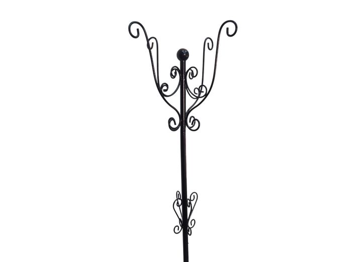 Black Metal Standing Coat & Hat Rack in the Victorian Style