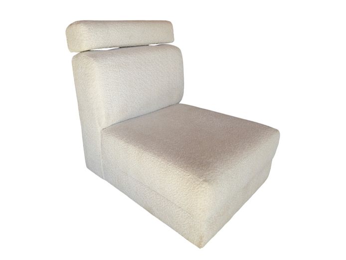 Contemporary Bouclé Accent Chair with Adjustable Headrest