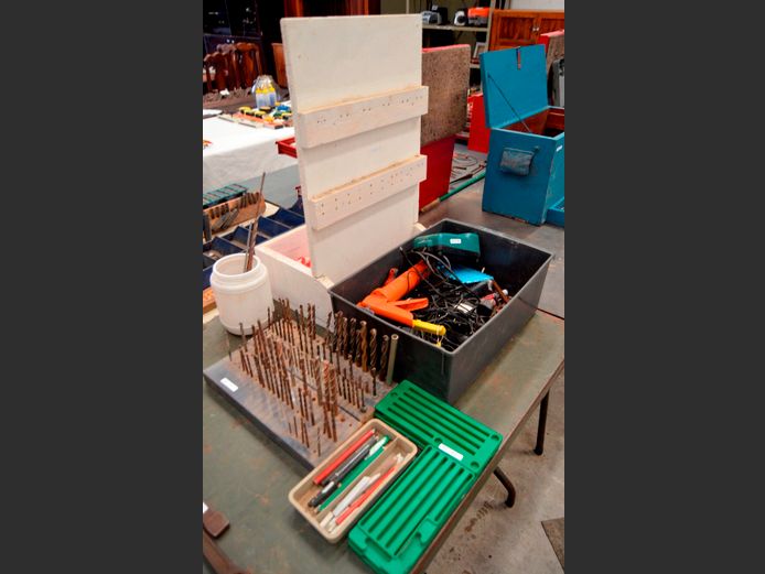 VARIOUS DRILL BITS, CHISELS, etc