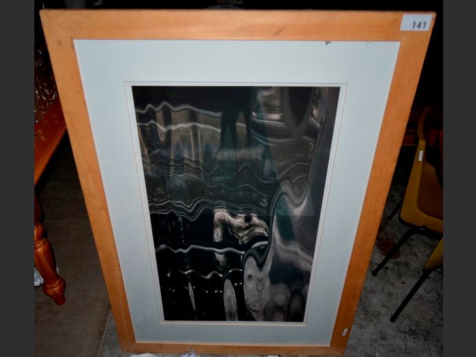 BEECHWOOD FRAMED ABSTRACT PRINT, 100 x 56cm