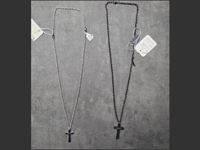2 X CROSS PENDANT & POLICE CHAINS