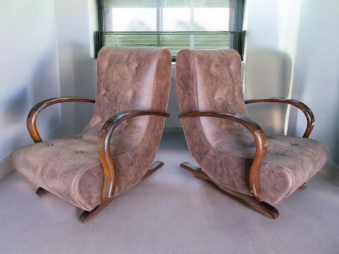 Mid-Century "Banana" Rocking Chairs