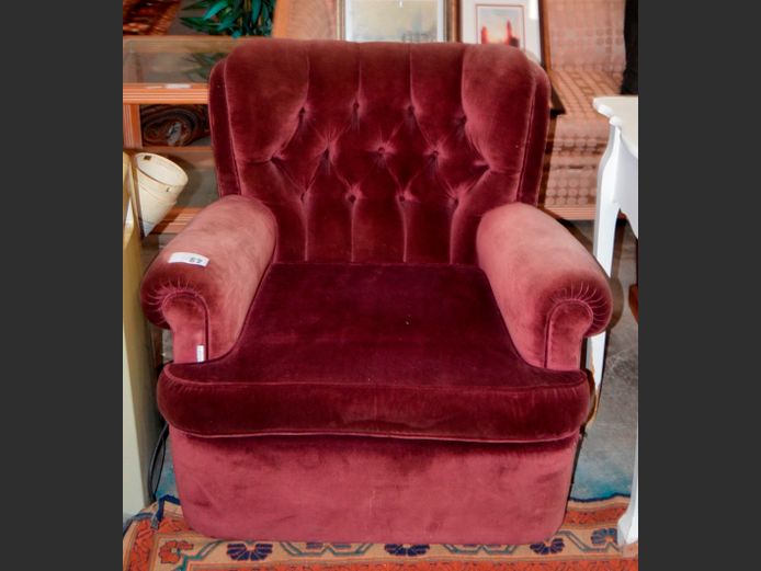PLUM UPHOLSTERED ARMCHAIR