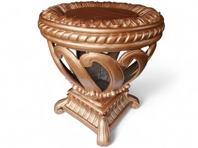 Gold Bronze Painted Resin Decorative Pedestal Stand