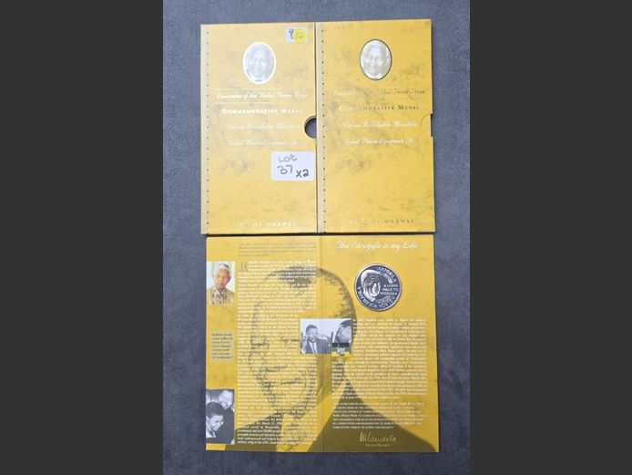 2 X NELSON MANDELA COMMEMORATIVE MEDAL