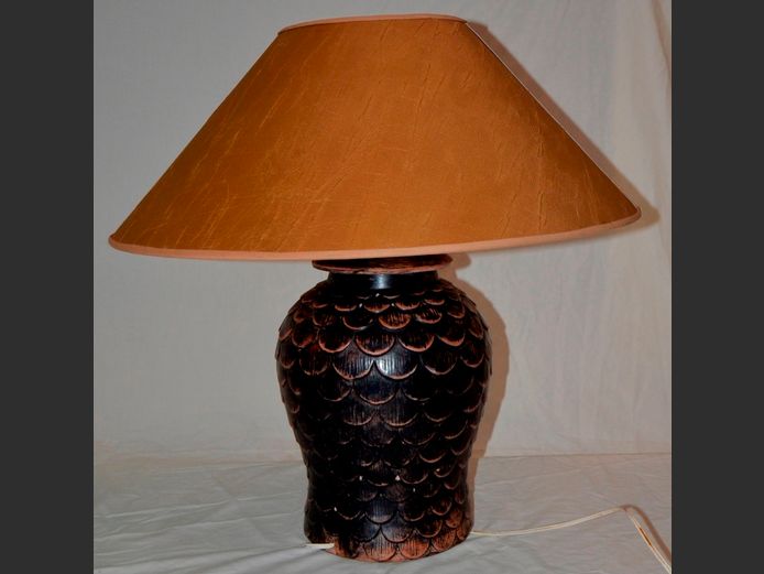 VINTAGE CERAMIC TABLE LAMP WITH SHADE, 60cm High