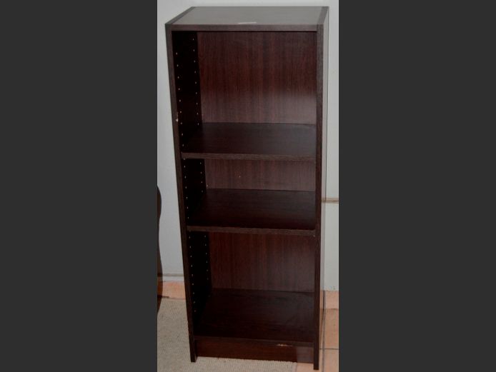 DARK MAHOGANY FOIL 3-TIER SHELF, 40 x 30 x 105cm
