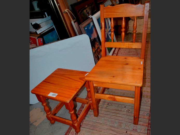 LOT OF 2: PINE SQUARE SIDE TABLES