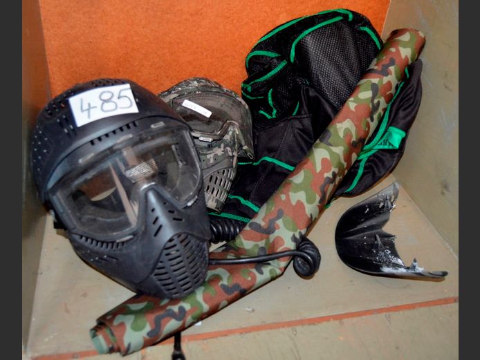 PAINTBALL HELMETS, VESTS, etc