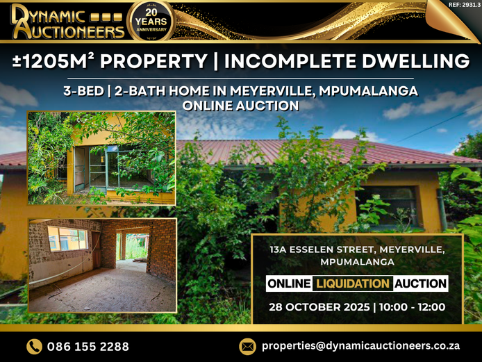 3 BEDROOM INCOMPLETE DWELLING IN MEYERVILLE