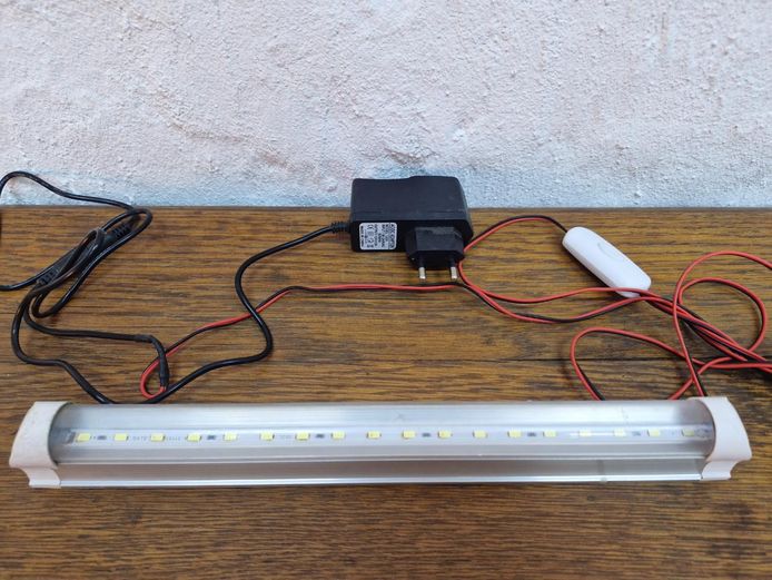 White LED Strip Light Bar with Power Adapter and Switch