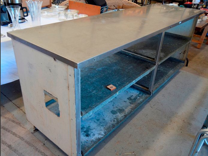 VULCAN STAINLESS STEEL COUNTER, 236 x 74 x 91cm