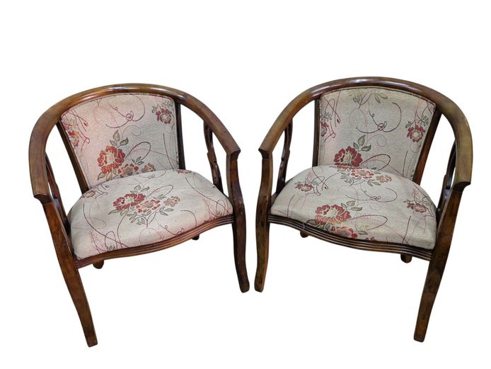Pair of Classic Antique Wooden Arm Chairs
