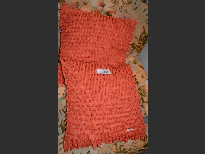 PAIR BURNT ORANGE SCATTER CUSHIONS, 40 x 40cm