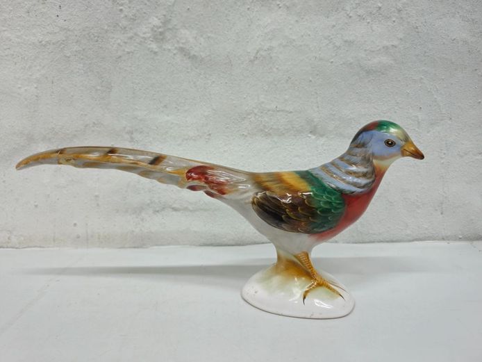Vintage Hand-Painted Ceramic Pheasant Figurine