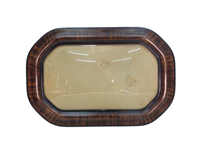 Antique Tiger Grain Octagonal Curved Frame with Convex Domed Glass