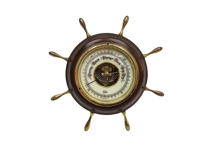 Vintage Barigo Ships Wheel Aneroid Barometer (c. 1970s)