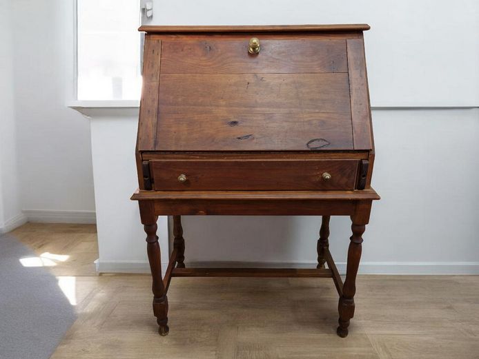 Vintage Slant-Top Writing Bureau with Drawer